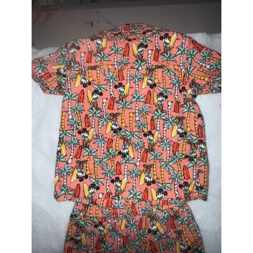 Disney Junior Mickey Mouse Surfing‎ Palm Tree Button-Up Shirt & Shorts Set 18M